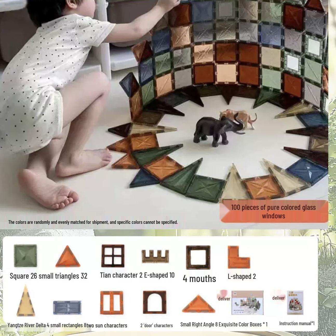 Colorful Forest Magnetic Tiles: Educational Building Blocks Birthday Gift