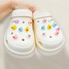 1Set DIY Colorful Powder Shoe Charms Set Fashion Crystal Pearl Flower Shoe Decorations Detachable Shoes Accessories