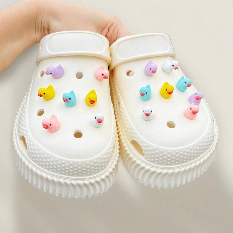 1Set DIY Colorful Powder Shoe Charms Set Fashion Crystal Pearl Flower Shoe Decorations Detachable Shoes Accessories