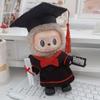 For 17cm Labubu Doll Clothes Fashion Clothes Doctoral Gown Dresses Color Match Graduation Cap Bachelor Hat Dolls Accessories Cute Decoration