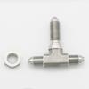 3AN Male Stainless Steel 3 Way Bulkhead Tee T Brake Hose Fitting Adapter with AN3 Bulkhead Lock Nut
