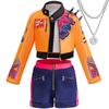 Cartoon Girls Korean Style Pop Suit Singer Embroidered Top Shorts Shorts Tassel Necklace 4-piece Halloween Stage Suit 4-12 Years