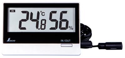 Shinwa Sokutei Digitales Thermohygrometer Smart B Wasserdichter Außensensor 73119 Silber Innen/Außen