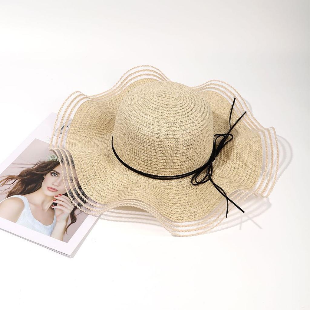 New Creative Wave Edge Ladies Sunscreen Beach Hat Straw Outdoor Sun Hat Fairy Straw Hat