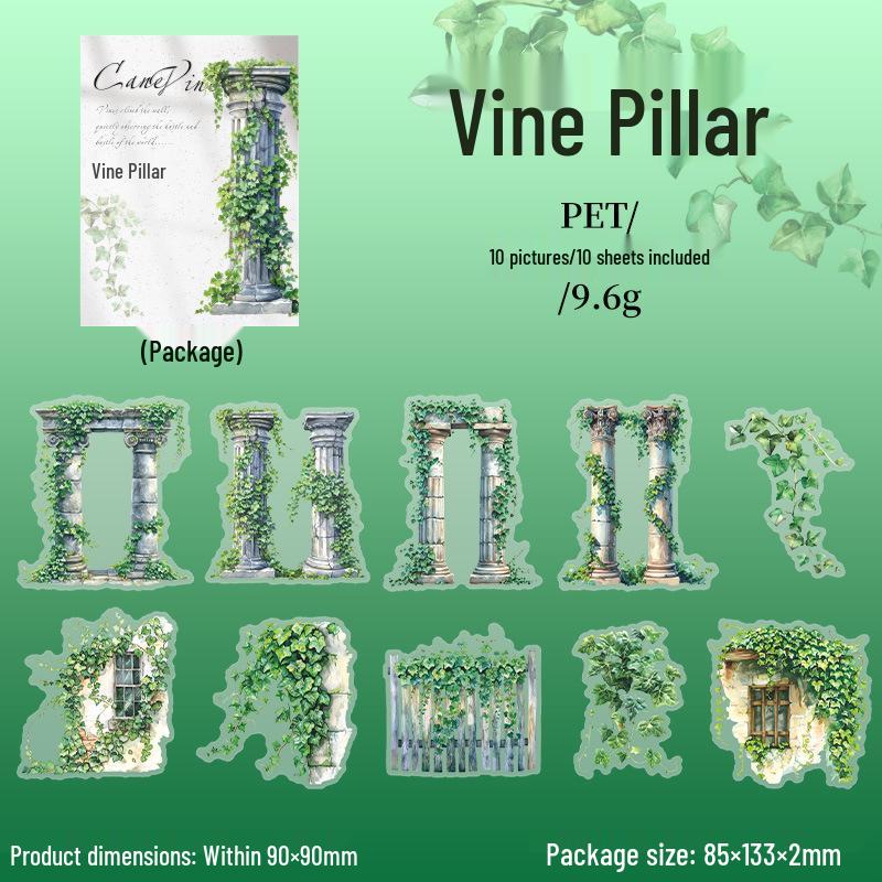 Self-Adhesive Floral Garden Stickers: Stone Stakes & Scene Props for Journals