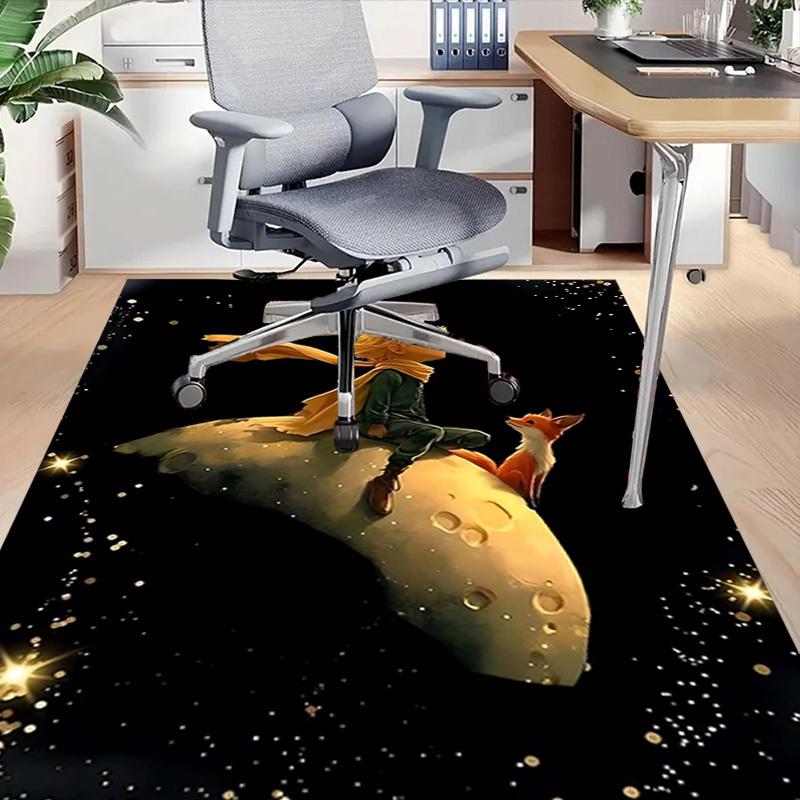 1PC Moon Boy Non-Slip Floor Carpet Compatible for Office&Living Room&Dining room - Flat-Weave Machine- Soft & Pattern-E244