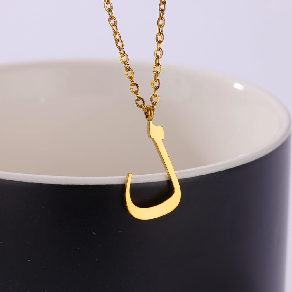 Arabisch Alfabet Ketting Voor Vrouwen Mode Simpel Roestvrij Staal Letter Choker Ketting Geluks Amulet Moslim Vrouwen Sieraden
