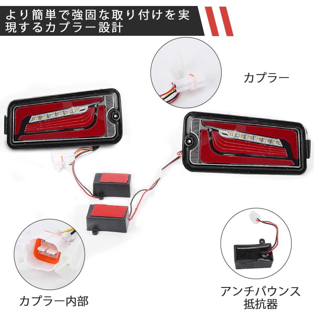 Syncnika LED Tail Lights for Toyota Hijet Set of Compatible with Genuine Waterproof and with Sequential Turn Signals and Clear Lens Red Lens [New