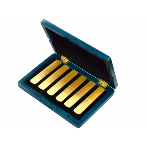 VIVACE Wooden Reed Case for B Clarinet and Alto Saxophone (6 Reeds), Color: Blue