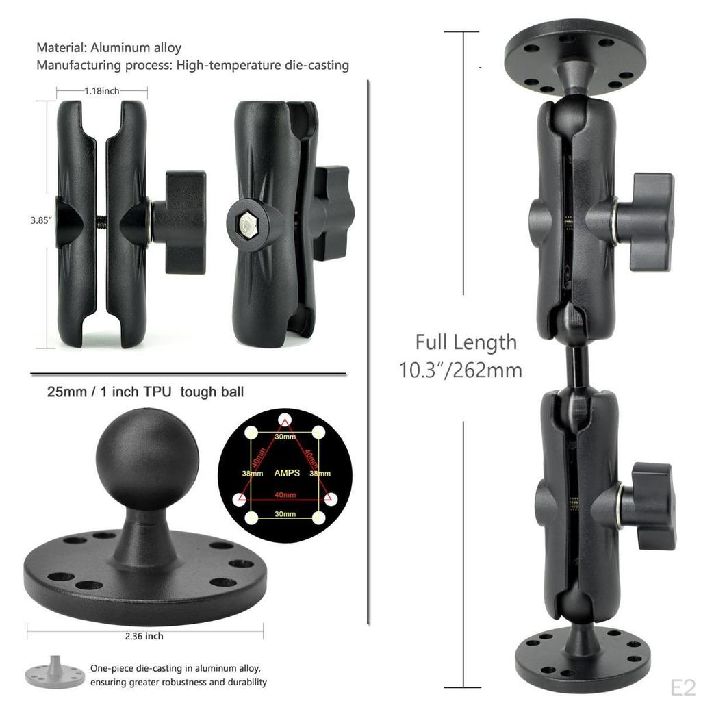 Mount Base Camera Support Bracket Adjustable Sturdy Versatile Universal Stand 1" Ball for Boat