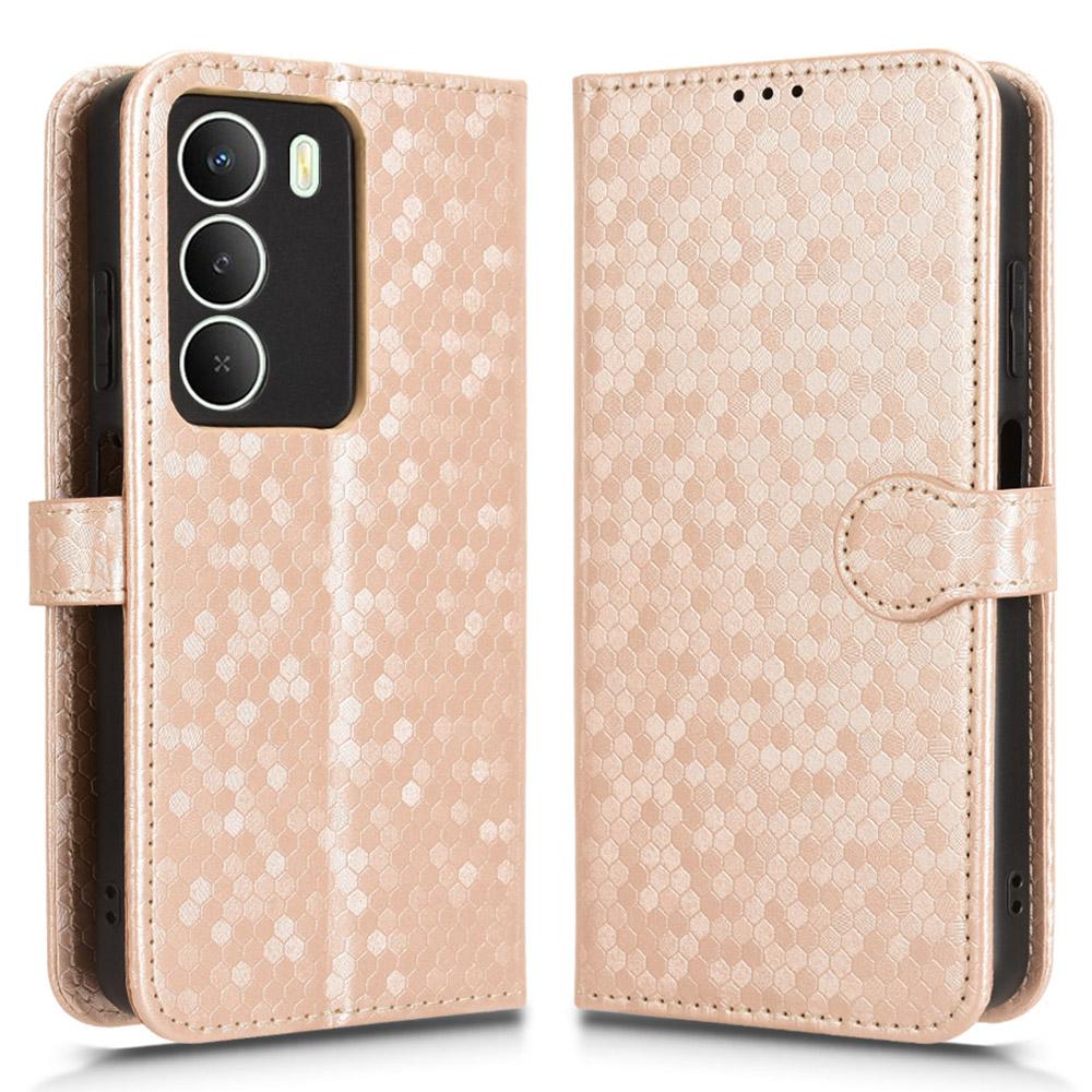Wallet Case For Realme 14x 5G/V70s 5G/V70 5G Dot Pattern Imprint PU Leather Phone Cover