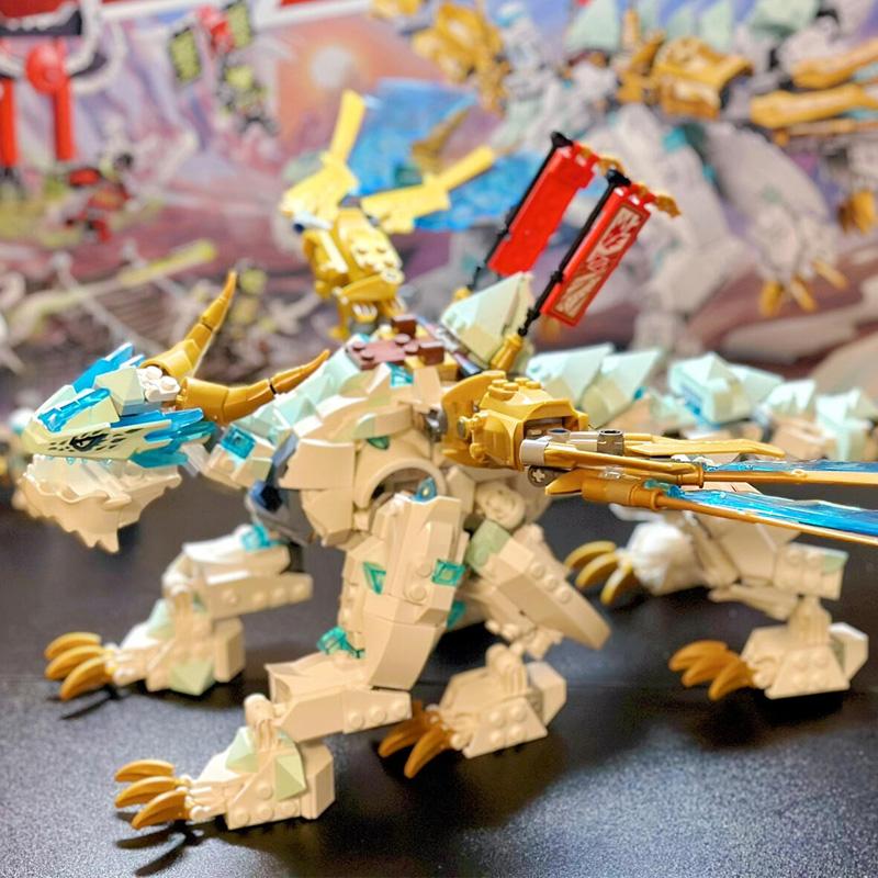 Creative Ice Dragon Creature Model Building Blocks Fit71786  Assembled Bricks Kids Toys Birthday Christmas Gifts