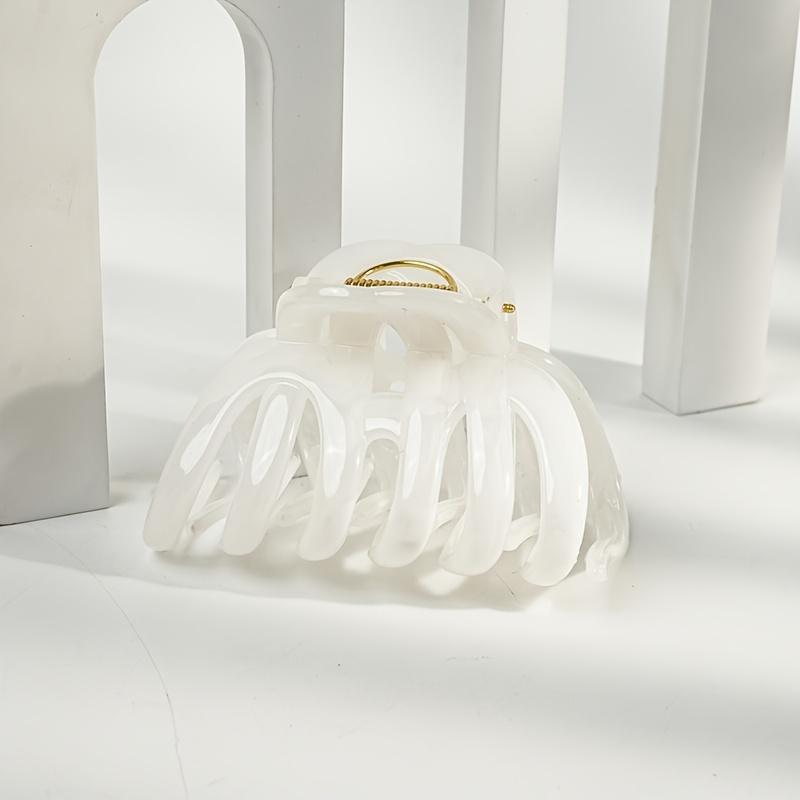 

Elegant Large Octopus Hair Claw Clip - Glossy Resin in Brown & Pink, Vintage-Inspired Design for Thick Hair, Ideal Christmas Gift for Women