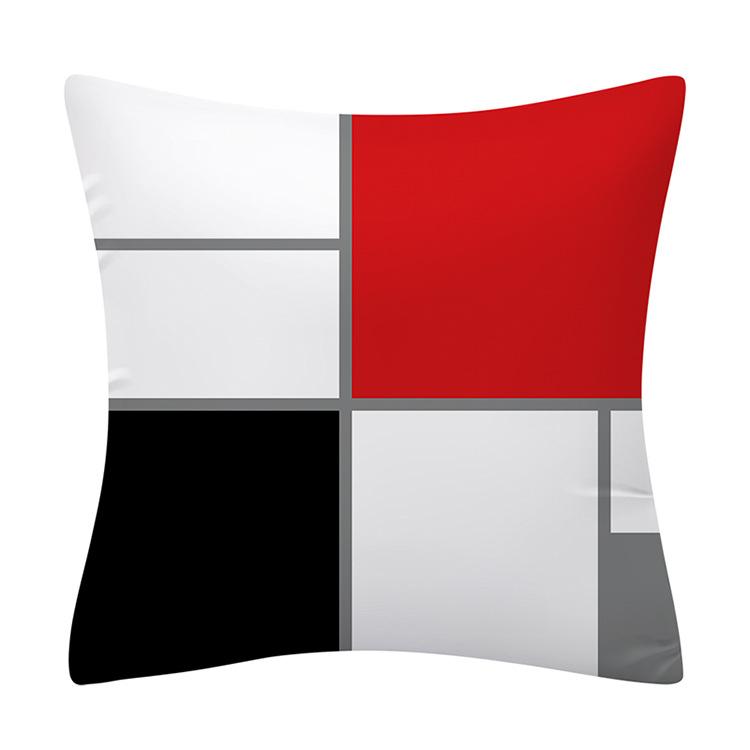 Trendige Schwarze Rote Postmoderne Abstrakte Linien Kissenbezug Polyester Mode Gestreifte Dekorative Kissen Für Sofa Sitz Home Decor