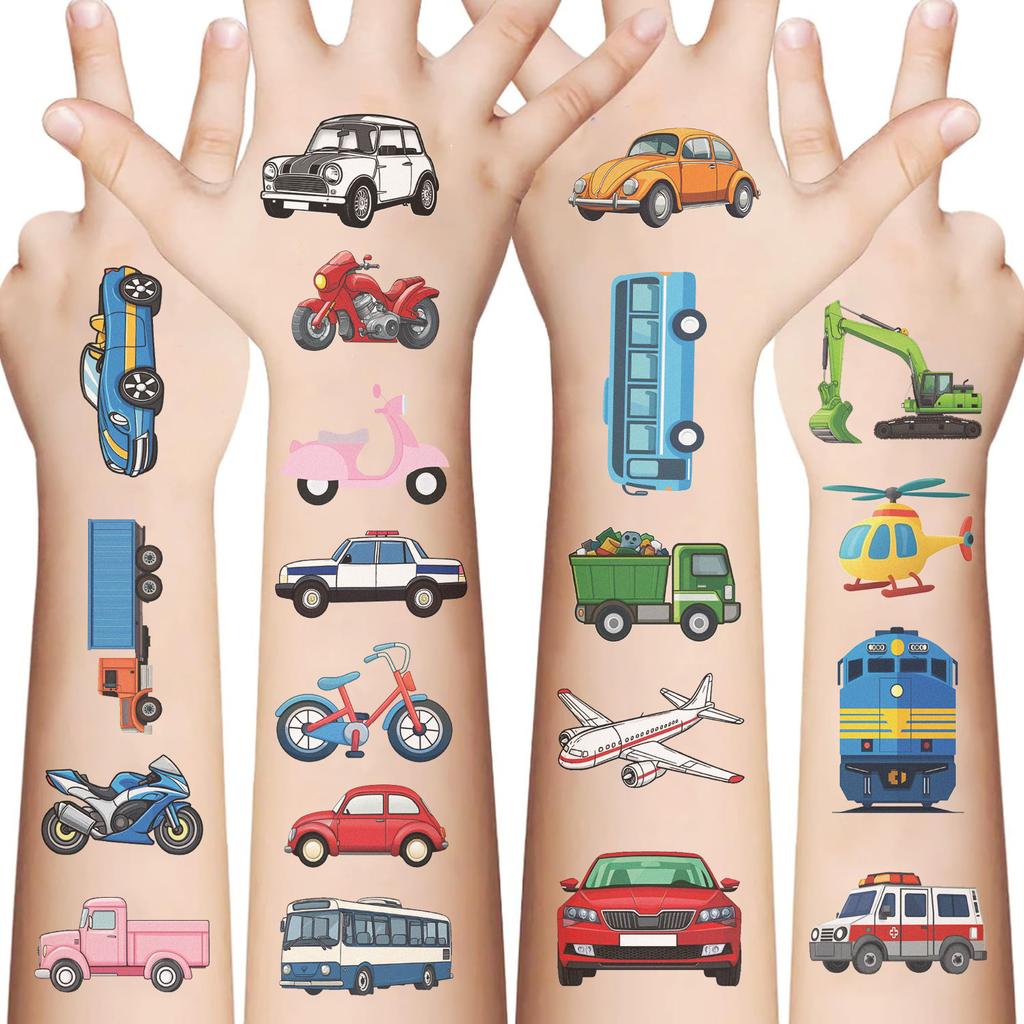 New Cartoon Vehicle Tattoo Stickers for Waterproof Party Gift Funny DIY Fun Face Stickers