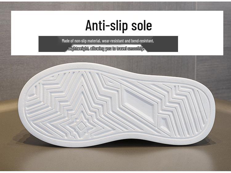 Women's Thick-Soled Height-Boosting White Leather Sneakers - Lightweight, Versatile, and Comfortable Platform Casual Shoes.