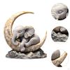 Figurine Elephant Sleeping on The Moon Tabletop Cute Statue Sculpture for Office Living Room Guest
