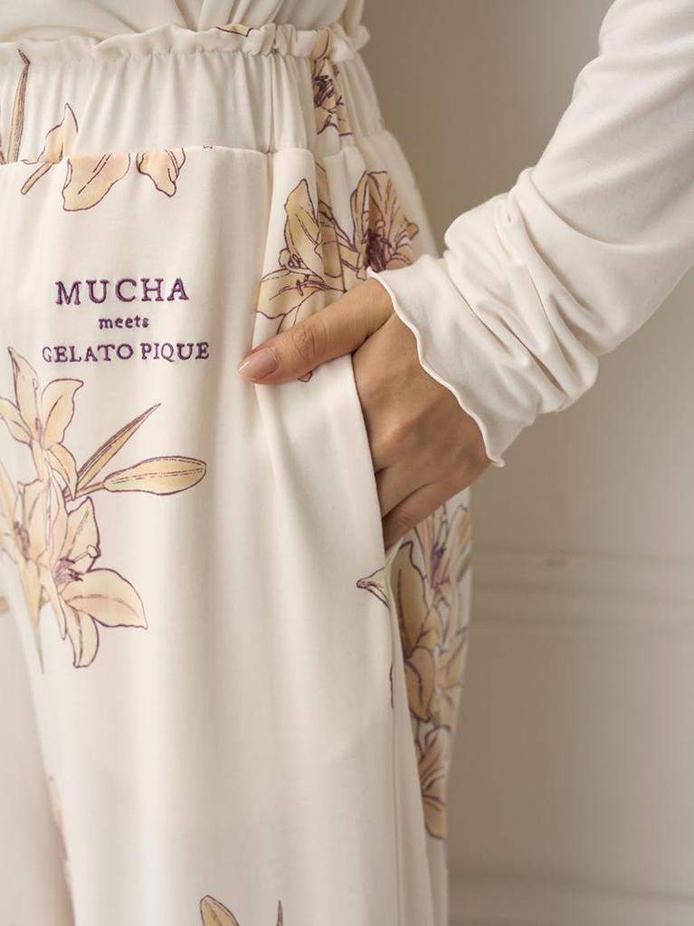 Gelato Pique MUCHA Lilien-Print Lange Hose PWCP254334CORALF
