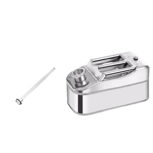 Sivro 10L Stainless Steel Motorcycle Gasoline Can, Horizontal Type, Emergency Can, Portable, Essential for Outdoor Activities, Travel, First Aid, and