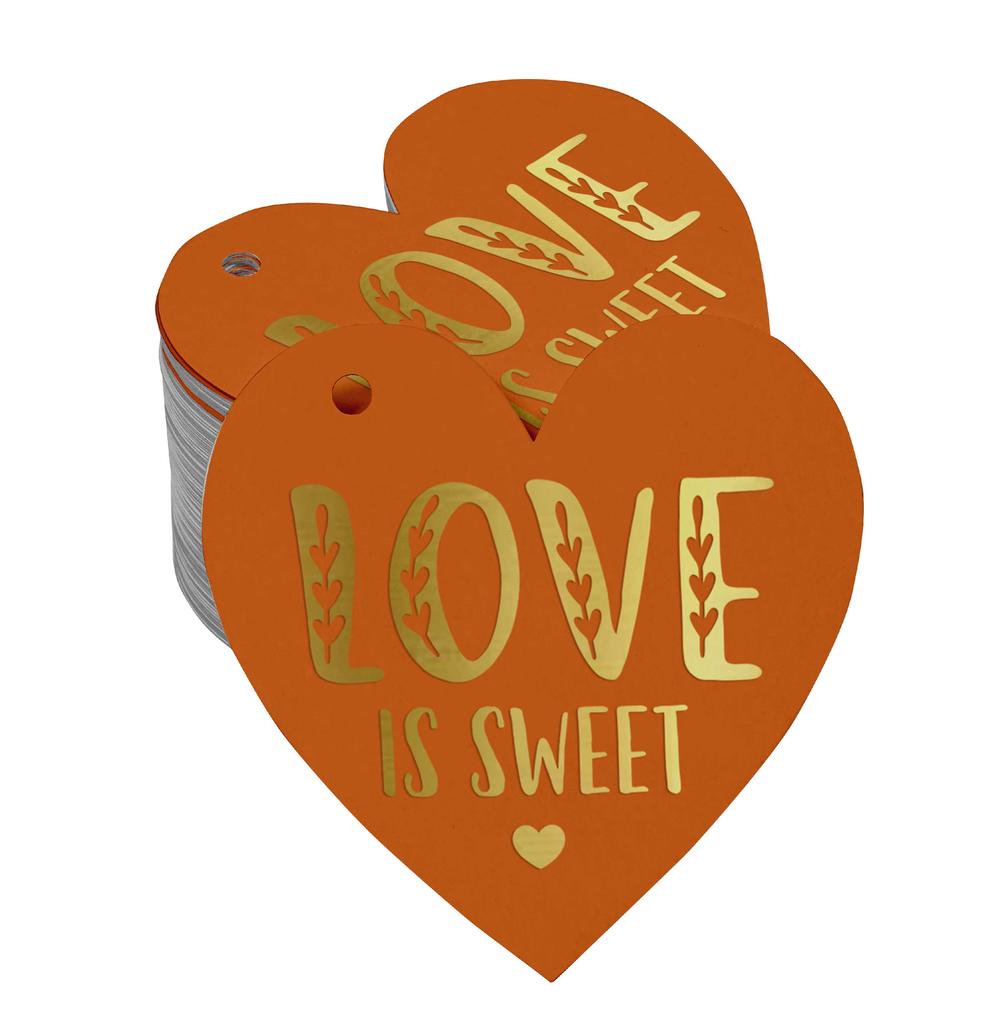 Inkdotpot 100 Pack Real Silver Foil Paper Tag Love Is Sweet Wedding Favor Hang