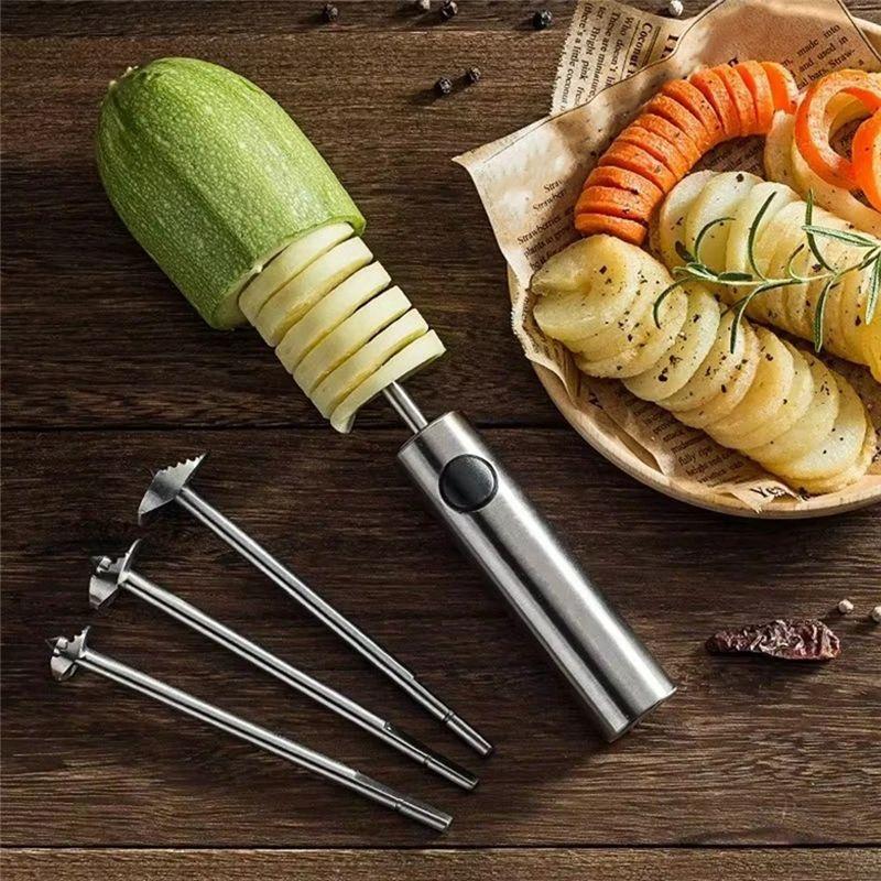 AEE4-4 Pack Vegetable And Fruit Coreer Vegetable Cutter Vegetable And Fruit Coreer Spiral Coreer Fruit Coreer Tool