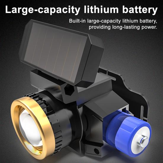 LED Kafa Lambası Güneş Enerjili/USB Şarjlı Hareket Sensörlü Su Geçirmez Şarj Edilebilir Fener Dış Mekan Kamp Yürüyüş Acil Durumlar İçin