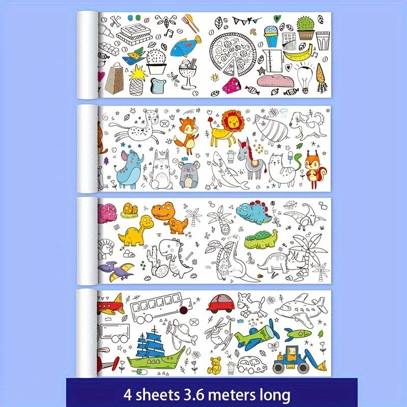 A Super Long 118.11inch Foot DO-IT-YOURSELF Doodle Paper Roll Children s Coloring Plus Drawing Practice Learning Toy Suitable Ideal for Imaginative