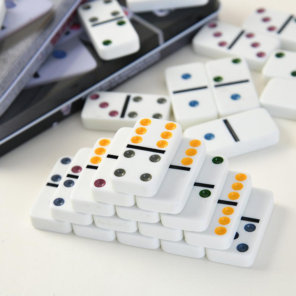 Double Colour Six Dot Dominoes Game Set Kids Educational Toys Gift Interaction