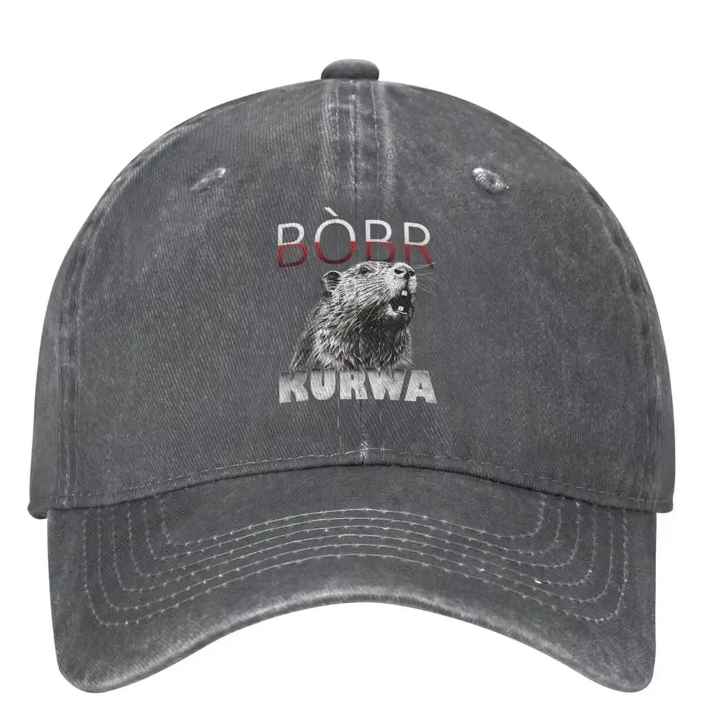 Bobr Bober Kurwa  Baseball Cap Fun Animal UnisexTeens Trucker Hat Spring Fashion Tennis Skate Wholesale Baseball Caps