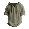 Herren Kapuzenpullover Kurzarm Sommer Baumwolle Hanf Baumwolle Dünn Lässig Einfarbig Lose
