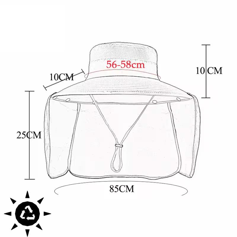 Fishing Hat for Men Summer Outdoor Sun Protection Cap with Neck Flap Wide Brim Fisherman Hat for Hiking Camping Beach