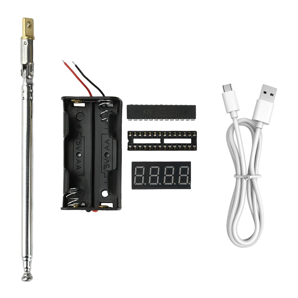 Digital Display FM Radio Kit 87.5-108MHz DIY Electronic Parts Microcontroller Type-C High Sensitivity Stable Signal Reception