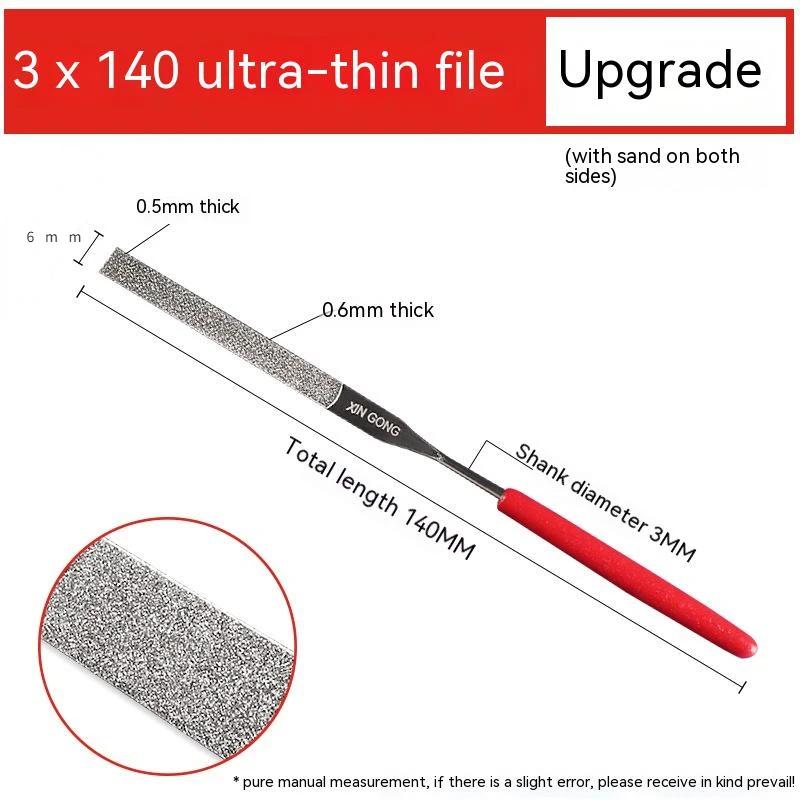 1 Stück Rutschfeste Feile Nadelfeile Flach Metall Stein Schleifen Kunststoffgriff Rot Set Diamant Heißer Verkauf Werkzeuge