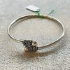 [Arif] Silver Bangle Tribal Silver925 Indian Jewelry Wrap Bracelet Unisex Women Men Handmade One-of-a-Kind 925 Sterling Silver Emerald