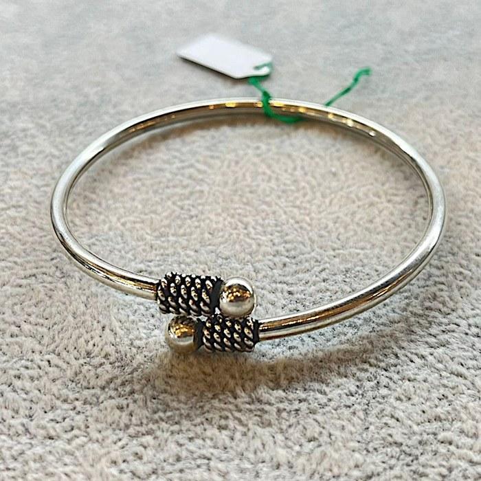 [Arif] Silver Bangle Tribal Silver925 Indian Jewelry Wrap Bracelet Unisex Women Men Handmade One-of-a-Kind 925 Sterling Silver Emerald