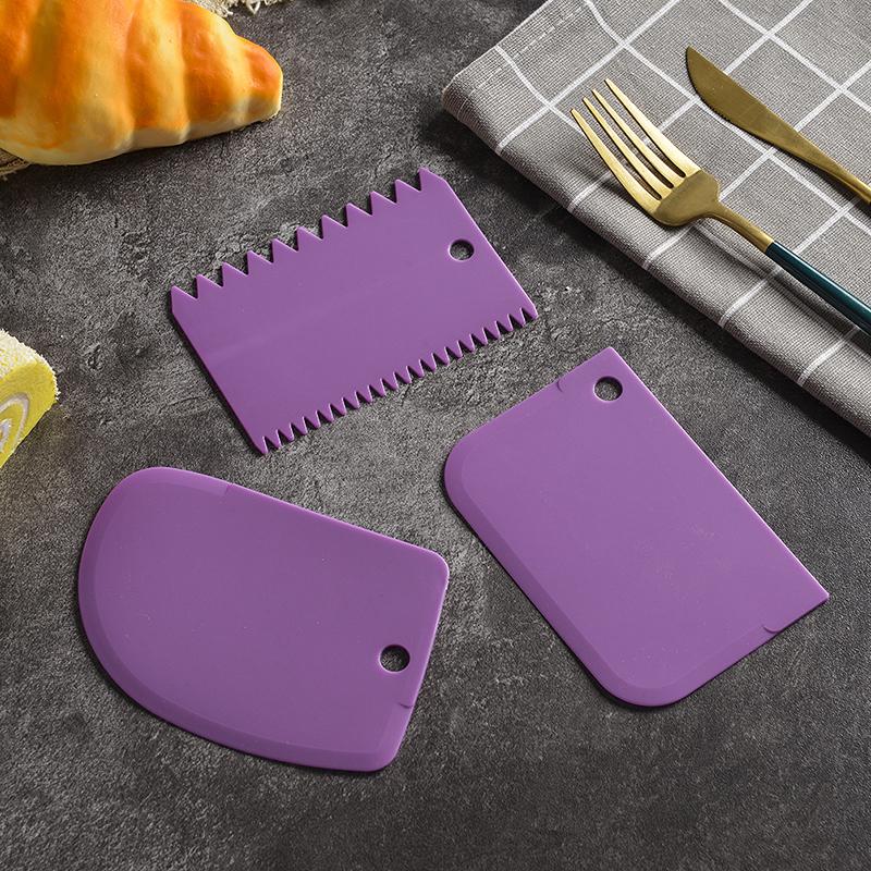 3 Pcs/Set Baking Pastry Tools Plastic Dough Knifespatulas Cutters Cake Tool