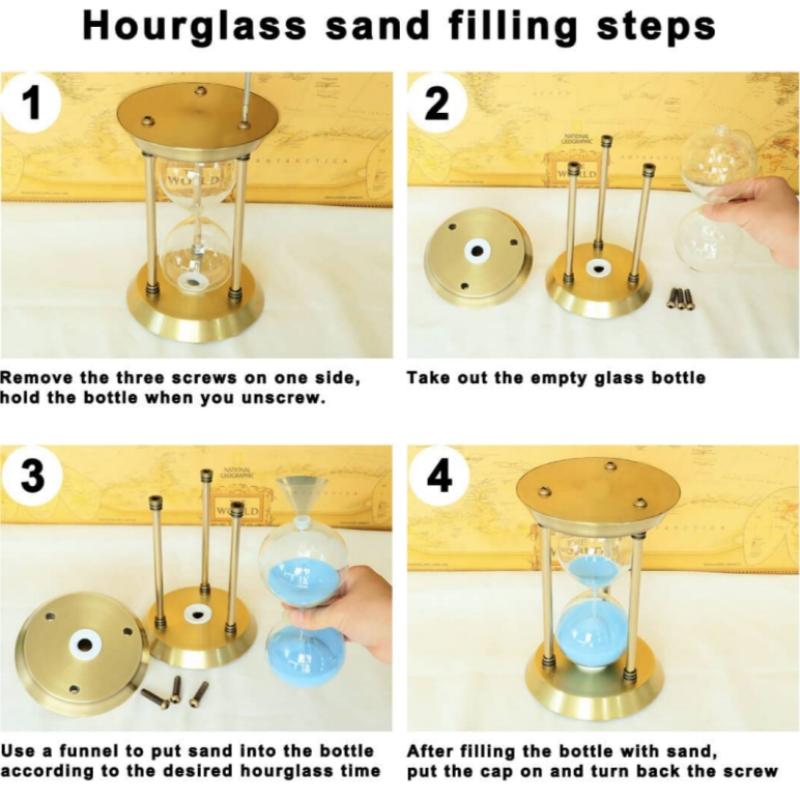 Sablier Rétro Européen Vide Montre à Sable en Métal Minuteur en Verre de Sable Décorations DIY pour Bureau à Domicile Nouveauté 2024 Sablier