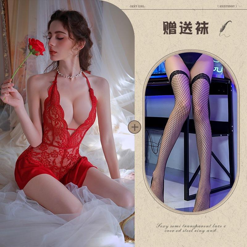 Lace sexy lingerie uniform seduction flirting onesie sexy lingerie