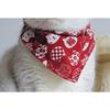 Cat Triangle Bib Cute Japanese Style Adjustable Mohair Pet Triangle Scarf for New Year Red XS
