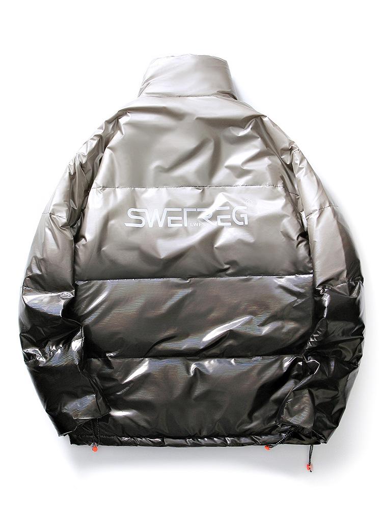2025 Gradient Glossy Men's Winter Down Jacket - 90% Down, Thickened, Trendy Casual Coat