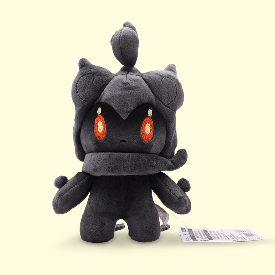 Shiny Marshadow Plush Toy - 25cm Small Size Black & Color Variant, Ghost & Fighting Type Legendary Stuffed Doll, Cute Co