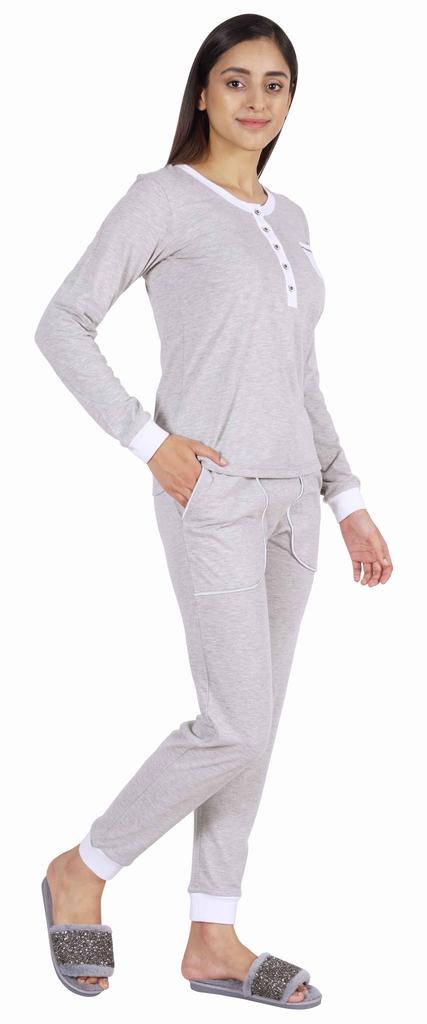 Inkmeso Womens Nightwear Pajamas Set Sleepwear Long Sleeve Top With Pant