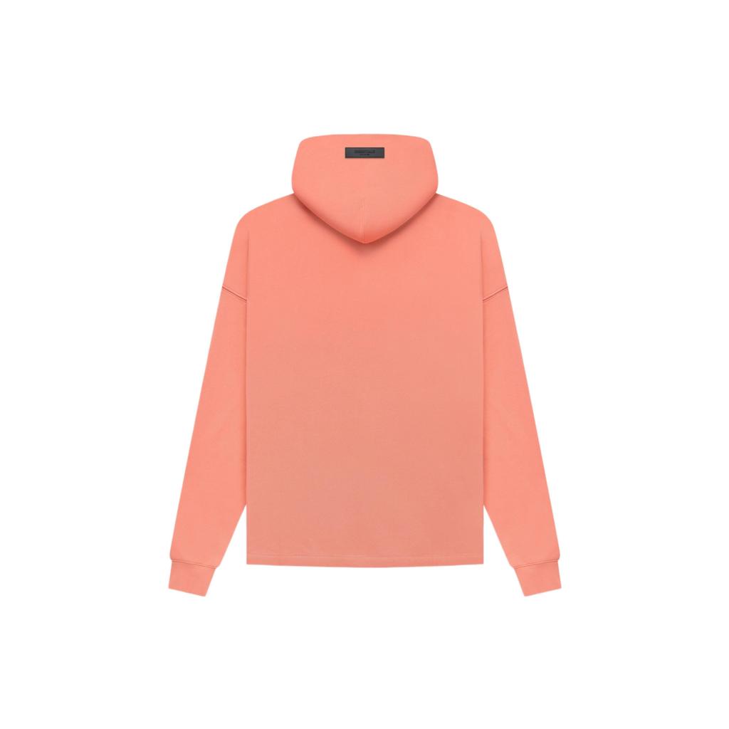 Fear of God Essentials Fleece-Lined Relaxed Fit Hoodie Men Tops Coral-Red FOG-FW22-108