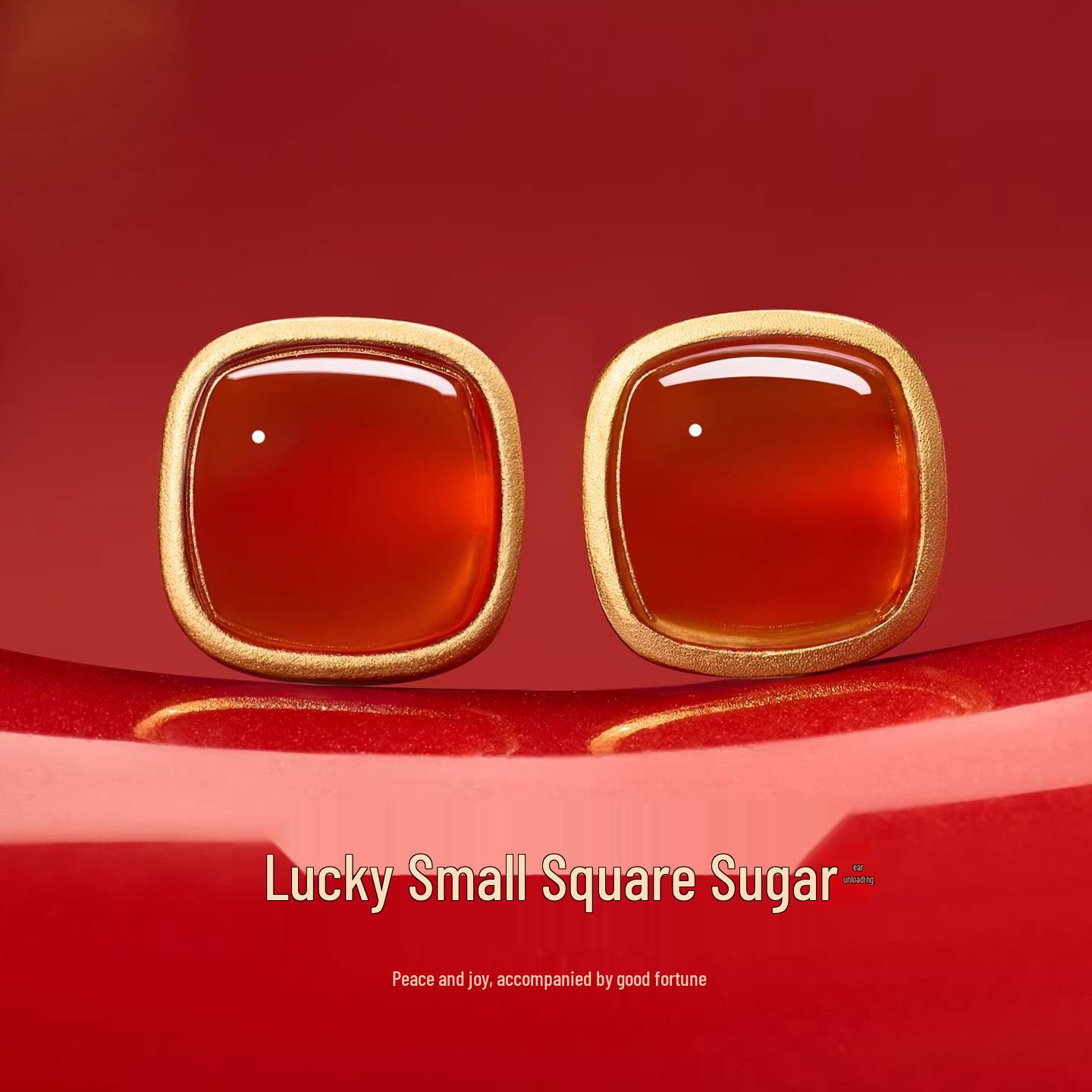S925 Red Agate Square Stud Earrings - Simple Korean Style for Women 925 Silver