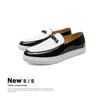 Men's Trendy Color-Block Leather Loafers: Breathable, Casual, and Stylish for Business or Weddings
