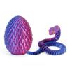 3D Printed Snake Egg Action Figure Toys Creative Stress Relief Rotatable Desktop Ornament Gift for Kids Adults