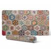 Anti-slip Protective Desk Mat with Floral Mosaic Pattern 100X50 Cm