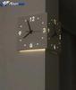 Modern Double Sided Luminous Corner Wall Clock Silent Nordic LED Wall Clock for Living Room Bedroom Home Decor