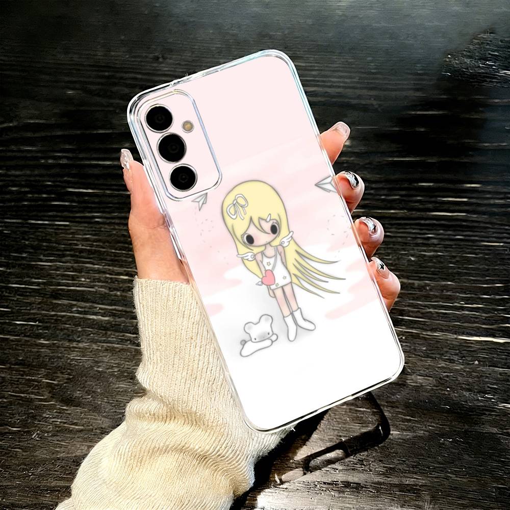 Angel Bunny Girl Phone Case For SamsungA10,12,20,21S,30,31,40,50,51,52,70,71 Transparent Cover
