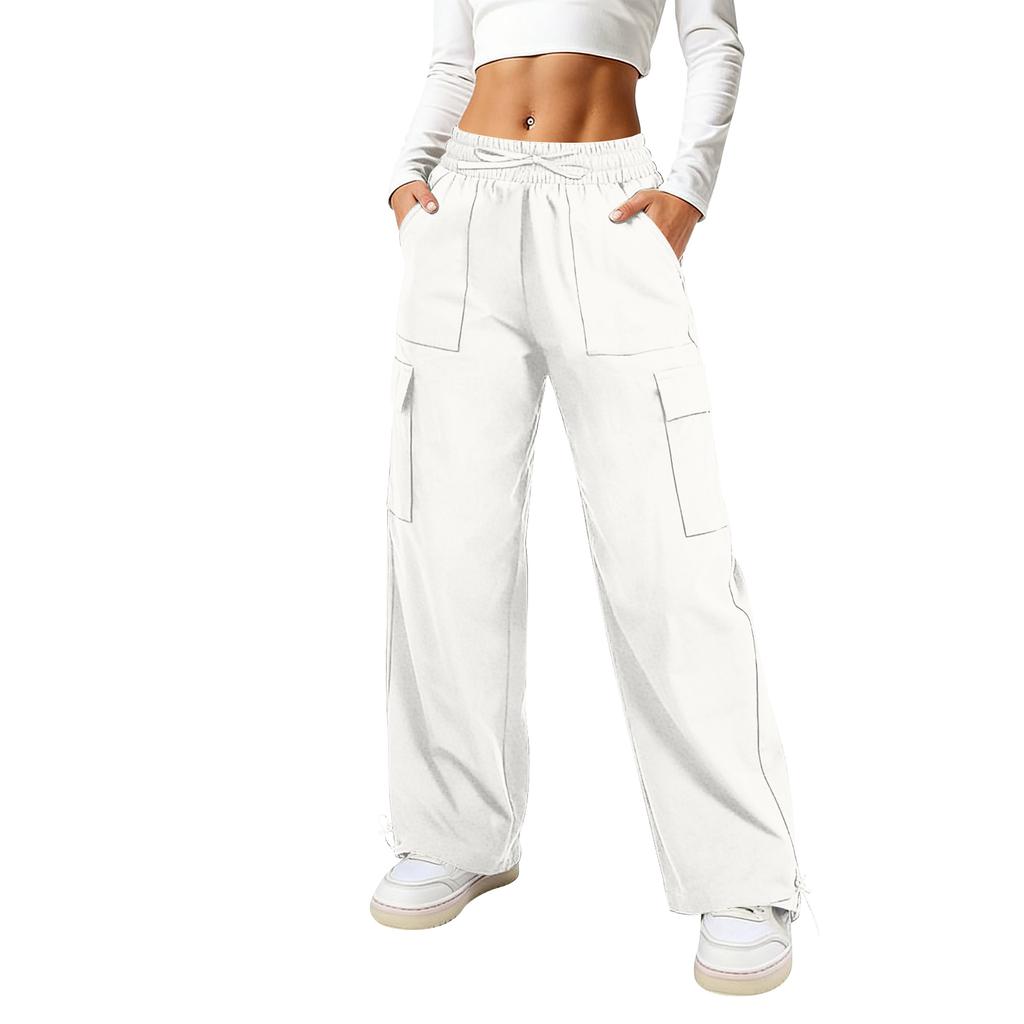 Pantaloni Casual Larghi da Donna – Pantaloni Cargo Asciugatura Rapida con Coulisse